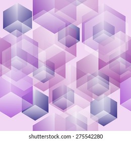 Seamless abstract geometric pattern of colored cubes