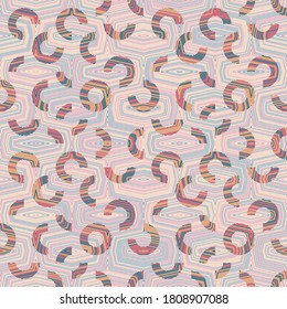 Seamless abstract geometric pattern. Colorful Vector illustration with line texture. Great for fashion and interior fabrics. 