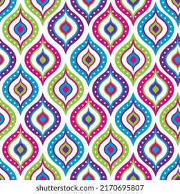 Patrón geométrico abstracto sin soldadura, diseño vectorial colorido 