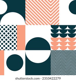 Seamless abstract geometric pattern colorful tile background vector. Memphis abstract geometric layout design.