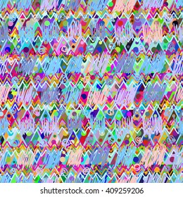 Seamless abstract geometric pattern, colorful pattern, hand drawn background, vector. For the design and decoration background, wallpaper, packaging, fabrics, textiles.