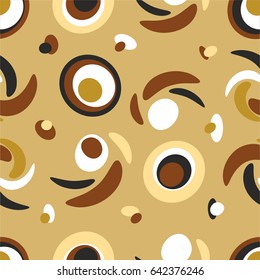 seamless abstract geometric pattern, colors of coffee and cream, bright and beautiful paper, fabrics and Wallpapers in childish style.
