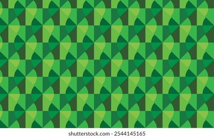 Seamless abstract geometric pattern combination of green colors. Perfect for printing, design backgrounds, wallpaper and tiles, gift wrapping