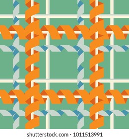 Seamless abstract geometric pattern with criss-cross serpentine