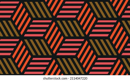 Seamless abstract geometric pattern with cubes. Geometric 3d vector wallpaper, cube pattern background.