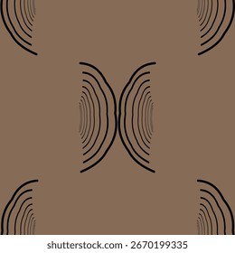 Padrão geométrico abstrato sem costura com linhas curvas e formas ovais adequadas para papel de parede têxtil e fundos digitais.