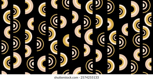 Seamless abstract geometric pattern with cut-out circle shapes. Perfect for fashion, print, and creative projects. Modern and stylish vector illustration.