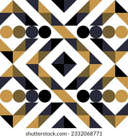 Seamless Abstract Geometric Pattern Decorative Ornament Wall Textile Fabric Background Seamless Vector Illustration Blue Black Brown