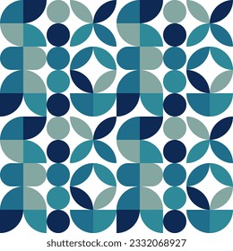 Seamless Abstract Geometric Pattern Decorative Ornament Wall Textile Fabric Background Seamless Vector Illustration White Blue