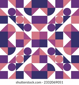 Seamless Abstract Geometric Pattern Decorative Ornament Wall Textile Fabric Background Seamless Vector Illustration Red White Blue