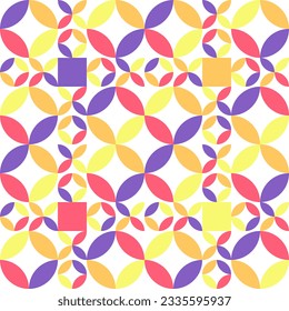 Seamless Abstract Geometric Pattern Decorative Ornament Wall Textile Fabric Background Seamless Vector Illustration Red Purple White