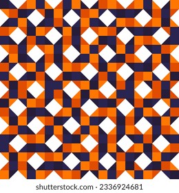 Seamless Abstract Geometric Pattern Decorative Ornament Wall Textile Fabric Background Seamless Vector Illustration Red Black Orange