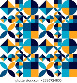 Seamless Abstract Geometric Pattern Decorative Ornament Wall Textile Fabric Background Seamless Vector Illustration Black Blue
