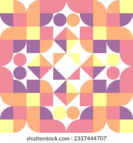Sencillo Abstracto Patrón Geométrico Decorativo Muro De Ornamento Textil Fondo Vector Sin Marea Ilustración Rojo Púrpura