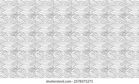 Seamless Abstract Geometric Pattern with Delicate Intricate Lines on White Background