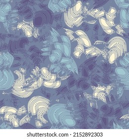 Seamless abstract geometric pattern depicting various curved elements
