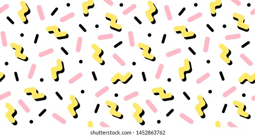 Seamless abstract geometric pattern. Fashion 80-90s. Hipster Memphis style.