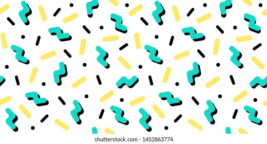 Seamless abstract geometric pattern. Fashion 80-90s. Hipster Memphis style.