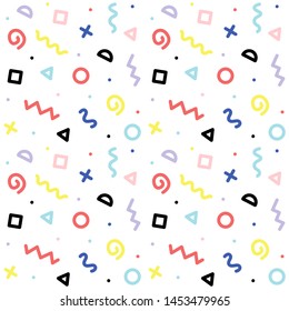 Seamless abstract geometric pattern. Fashion 80-90s. Hipster Memphis style.