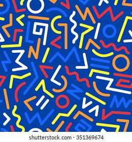 Seamless abstract geometric pattern fashion 80s-90s. It can be used in printing, website background and fabric design.