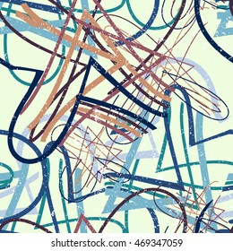 Seamless abstract geometric pattern fashion 80-90s. It can be used in printing, website background and fabric design.