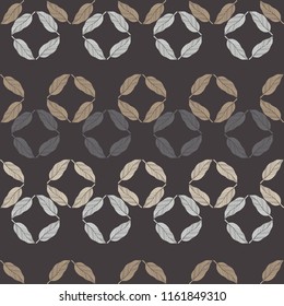 Seamless abstract geometric pattern. Feathers texture. Mosaic texture. Brushwork. Hand hatching. Scribble texture. Textile rapport.