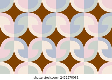 seamless Abstract Geometric Pattern Featuring Overlapping Circles in Pastel Tones