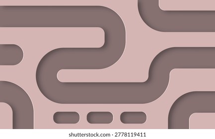 A seamless abstract geometric pattern featuring smooth, flowing lines and subtle shadow effects, creating a modern and clean aesthetic.