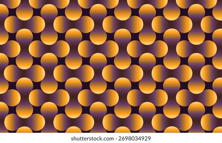 Seamless abstract geometric pattern with glowing orange and purple spheres creating a dimensional effect