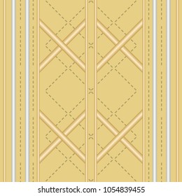 Seamless abstract geometric pattern. Golden and silver colors. Metallic vector print