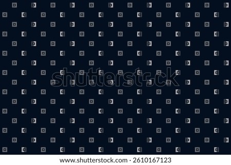Seamless abstract geometric pattern with half and stencil square frame
In gray and light on dark blue background.Vector illustration, for masculine shirt lady dress cloth textile cover wallpaper decor