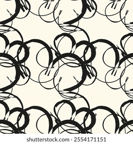 Seamless abstract geometric pattern. Hand drawn exotic brush texture. Vector illustration