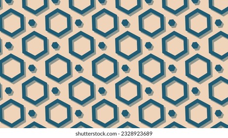 Seamless abstract geometric pattern with hexagons for fabric, background, surface design, packaging Vector illustration