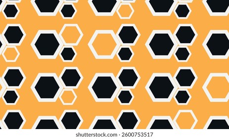 seamless abstract geometric pattern with hexagons yellow background for fabric banners home decor surface design packaging vector illustration