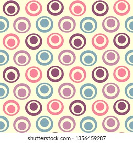 Seamless abstract geometric pattern with the image of rings and circles.
