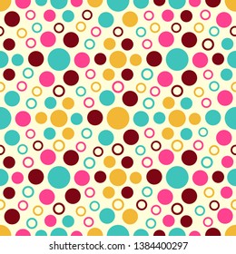 Seamless abstract geometric pattern with the image of rings and circles.
