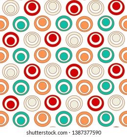 Seamless abstract geometric pattern with the image of rings and circles.
