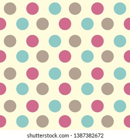 Seamless abstract geometric pattern with the image of multicolored circles.
