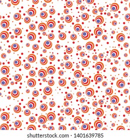 Seamless abstract geometric pattern with the image of rings and circles.