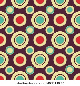 Seamless abstract geometric pattern with the image of rings and circles.
