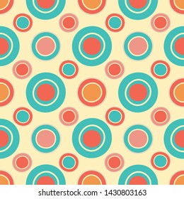 Seamless abstract geometric pattern with the image of rings and circles.
