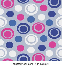 Seamless abstract geometric pattern with the image of rings and circles.
