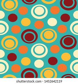 Seamless abstract geometric pattern with the image of rings and circles.
