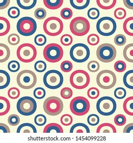 Seamless abstract geometric pattern with the image of rings and circles.
