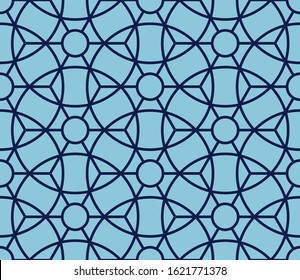 Seamless Abstract geometric pattern with lines, rhombuses A seamless vintage decoration illustration vector background Pattern. light royal  Blue and texture vector art