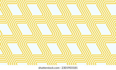 Patrón geométrico abstracto sin fisuras con líneas en color amarillo para tela, fondo, diseño de superficie, empaque Ilustración vectorial
