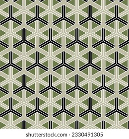 Seamless abstract geometric pattern with lines and gexagons for fabric, background, surface design, packaging Vector illustration