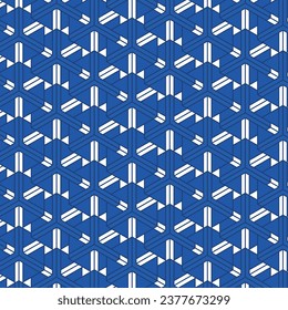 Seamless abstract geometric pattern with lines and hexagons for fabric, background, surface design, packaging Vector illustration