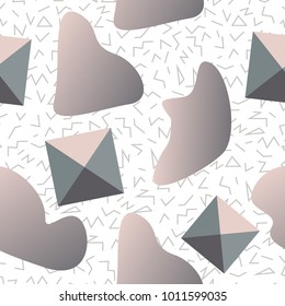 Seamless abstract geometric pattern in memphis style