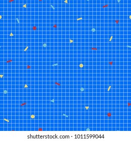 Seamless abstract geometric pattern in memphis style